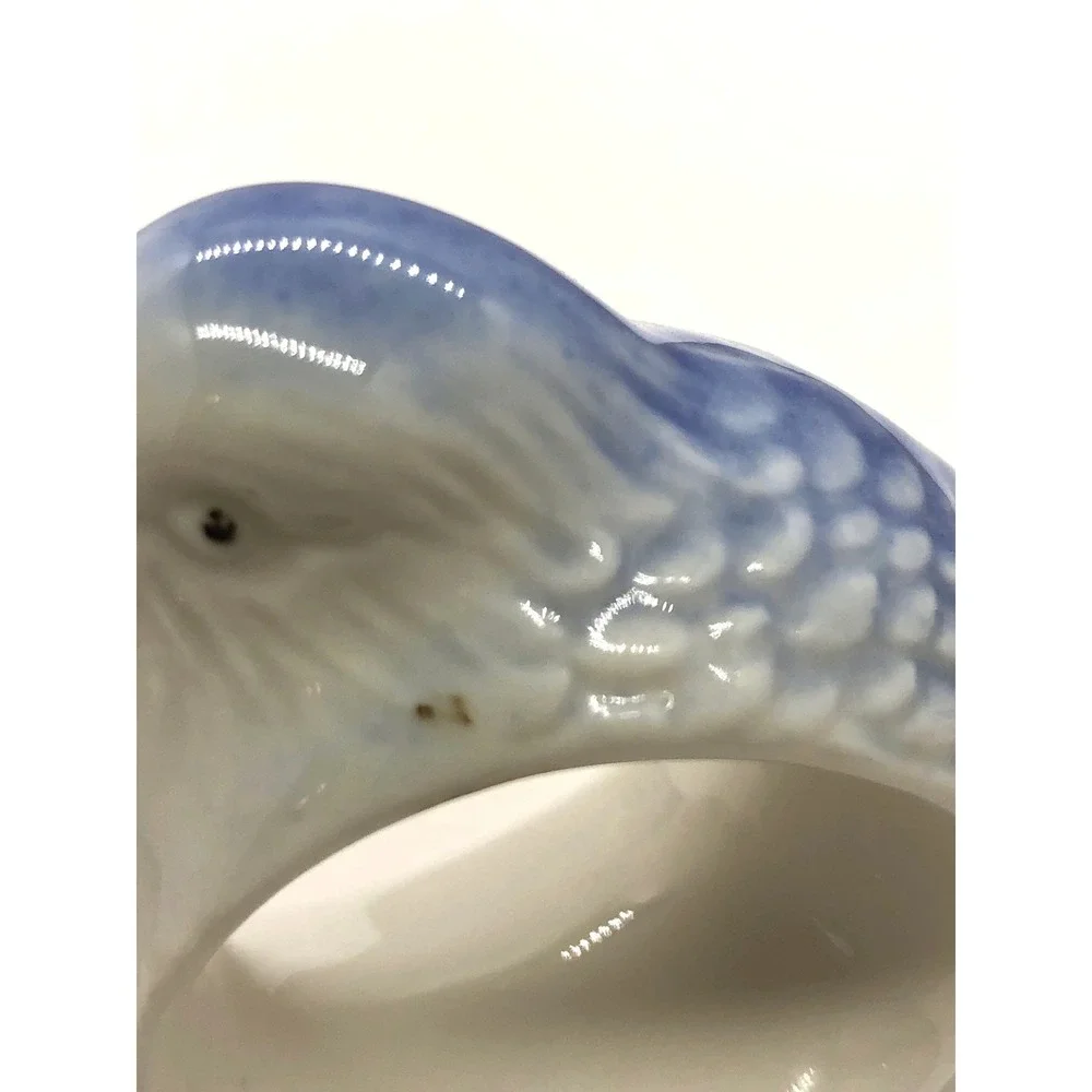 Vintage Bluebird Porcelain Napkin Rings Figurines Set of 5 Made in Taiwan